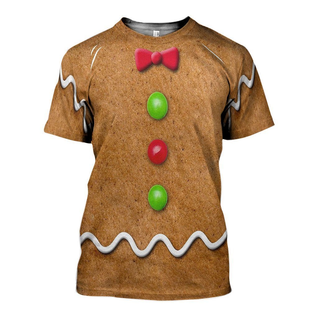 3D All Over Printed Ginger Bread Man Shirts and Shorts-Ginger Bread Man-RoosterArt-T-shirt-XS-Vibe Cosy™