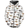3D All Over Printed Dinosaurs Shirts and Shorts-3D All Over Printed Clothes-HP Arts-Zipped Hoodie-XS-Vibe Cosy™