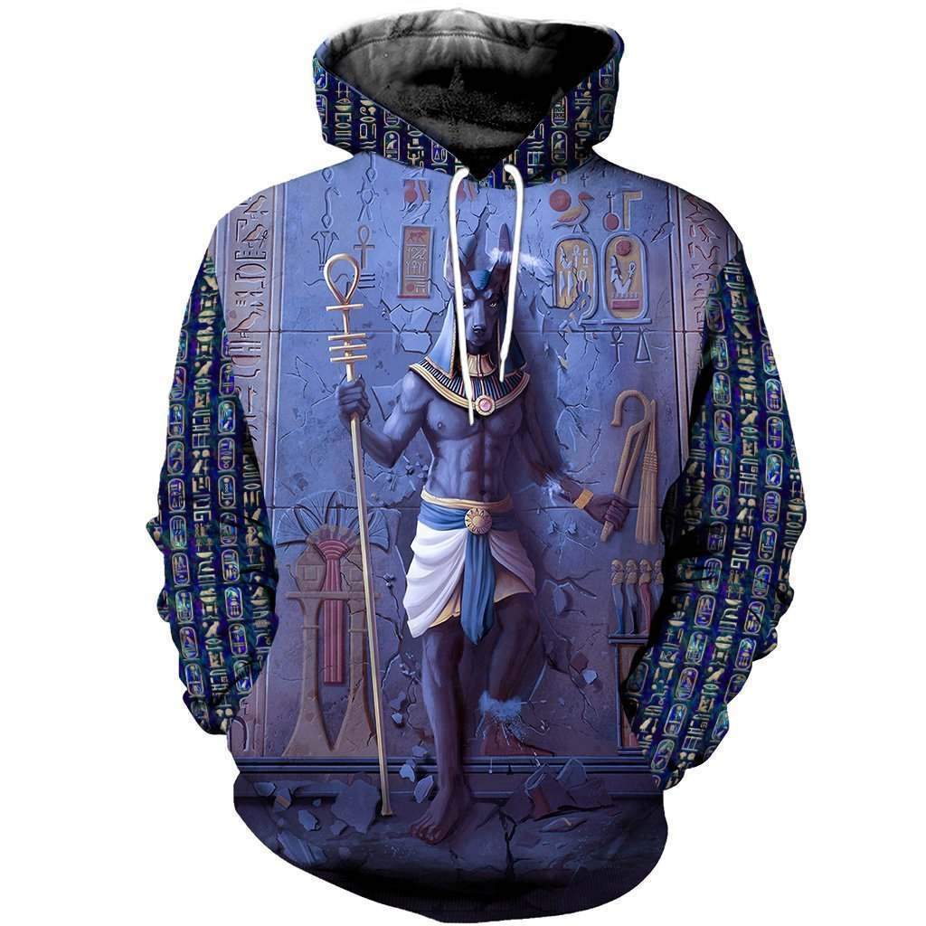 Anubis Face Blue 3D All Over Printed Clothes HC3102-Apparel-Huyencass-Hoodie-S-Vibe Cosy™