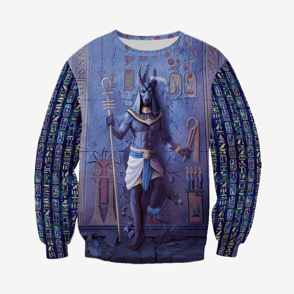 Anubis Face Blue 3D All Over Printed Clothes HC3102-Apparel-Huyencass-Sweat Shirt-S-Vibe Cosy™