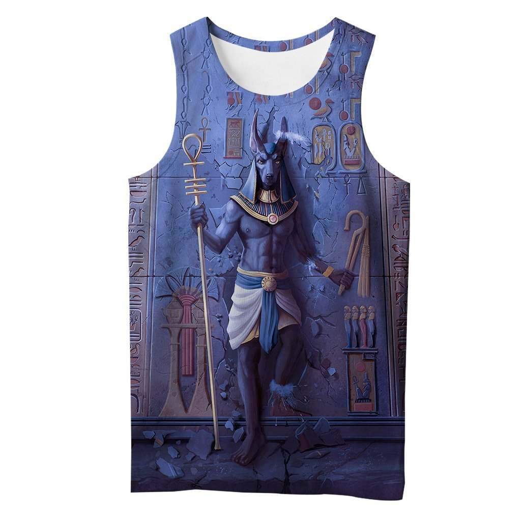 Anubis Face Blue 3D All Over Printed Clothes HC3102-Apparel-Huyencass-Tank Top-S-Vibe Cosy™