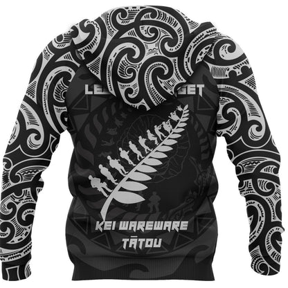 Anzac Tattoo New Zealand Hoodie, Lest We Forget Pullover Hoodie PL03032003-Apparel-PL8386-Hoodie-S-Vibe Cosy™