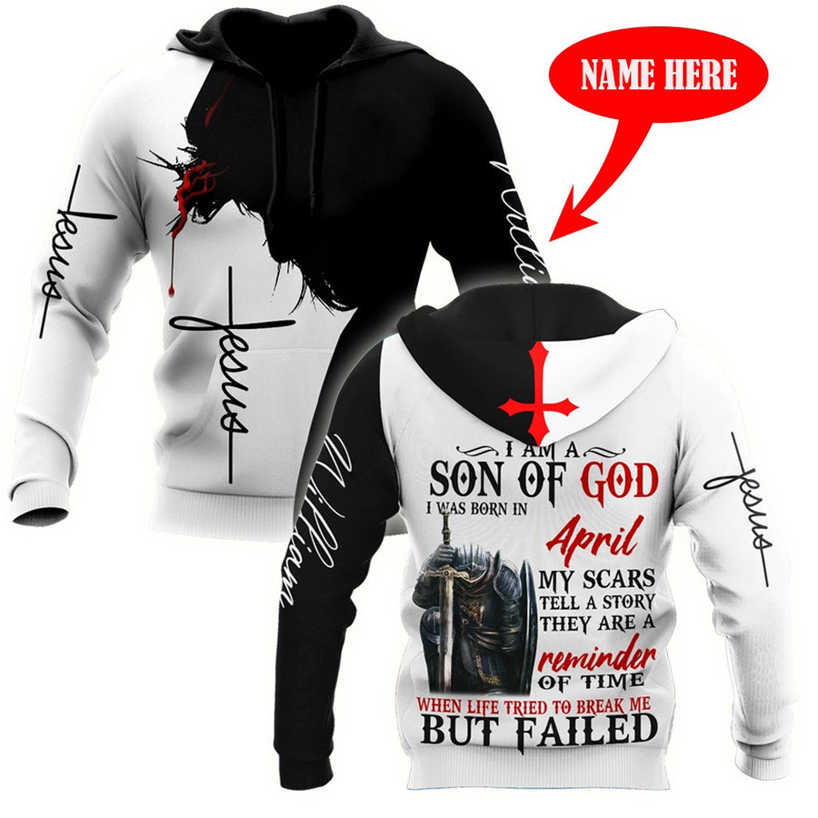 April Guy - Son of God Custome Name 3D All Over Printed Hoodie