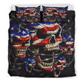 Patriotic Skulls Bedding sets NHT190402-Bedding Set-6teenth Outlet-Bedding Set - Black - Patriotic Skulls Bedding sets-King-Vibe Cosy™