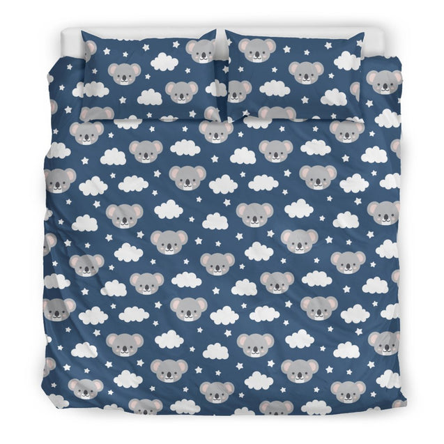 Australia Koala With The Cloud Duvet Cover K5-BEDDING SETS-HP Arts-Bedding Set - Beige - Australia Koala With The Cloud Duvet Cover-King-Vibe Cosy™