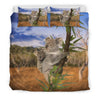 Koala on tree - Australia bedding set (duvet cover) NN4-BEDDING SETS-HP Arts-Bedding Set - Black - Black NN4-King-Vibe Cosy™