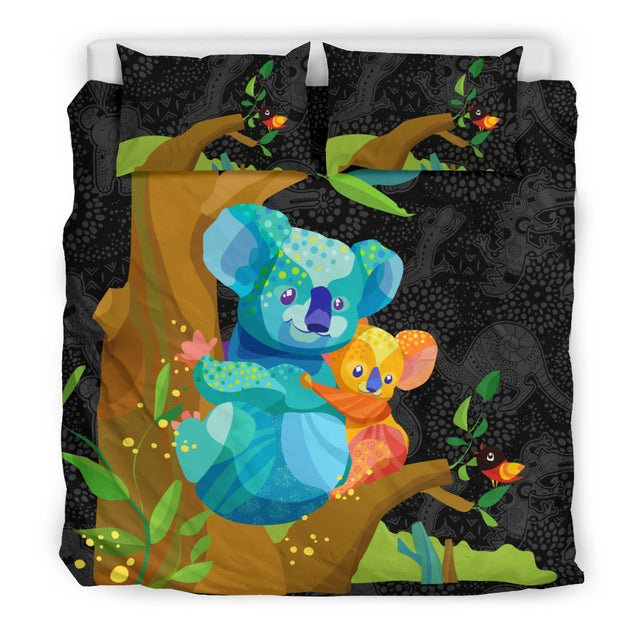 Koala Bear bedding sets (Duvet covers) NN6-BEDDING SETS-HP Arts-Bedding Set - Black - Black-King-Vibe Cosy™