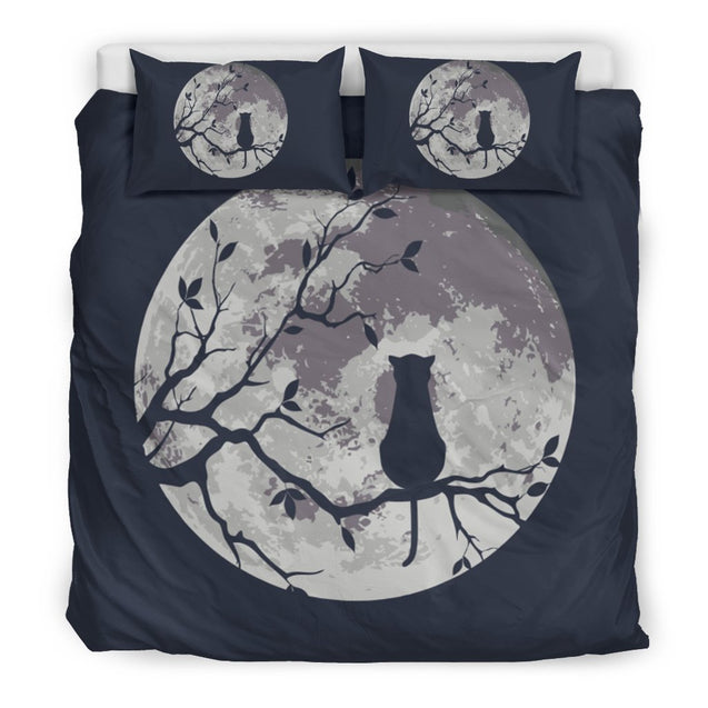 Moon And Cat Bedding Set-6teenth World™-Bedding Set-Twin-Vibe Cosy™