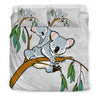 Koala duvet cover - Koala in tree bedding set NN6-BEDDING SETS-HP Arts-Bedding Set - Black - Black-US King-Vibe Cosy™