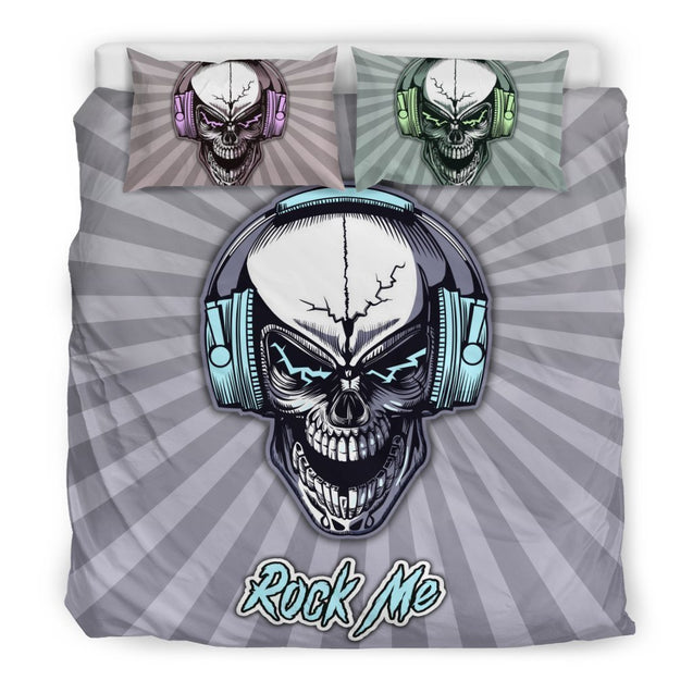Rock Me Skull Bedding Set for Music Freaks-6teenth World™-Bedding Set-US King-Vibe Cosy™