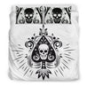 Skull Tattoo Design White Bedding Set-6teenth World™-Bedding Set-US Twin-Vibe Cosy™