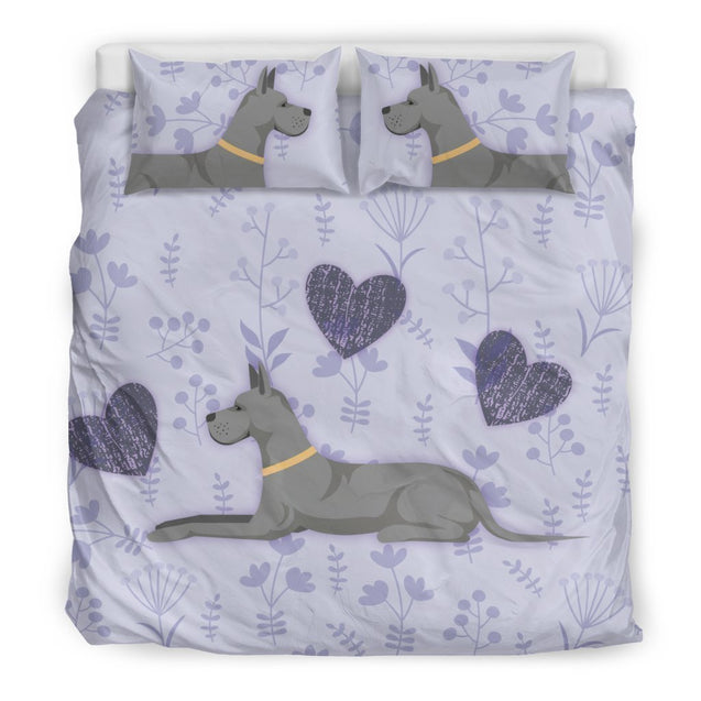 I Love Great Danes Bedding Set for Lovers of Great Dane Dogs-6teenth World™-Bedding Set-US Twin-Vibe Cosy™