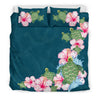 Hibiscus And Turtle Hawaiian Bedding Set - AH - K5-BEDDING SETS-Phaethon-US King-Black-Polyester-Vibe Cosy™