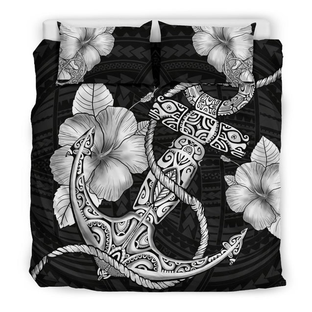 Hawaii Poly Hibiscus Bedding Set - AH-BEDDING SETS-Alohawaii-US King-Black-Polyester-Vibe Cosy™