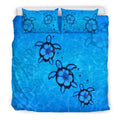 Turtle With Hibiscus Hawaiian Bedding Set - AH-BEDDING SETS-Alohawaii-US King-Black-Polyester-Vibe Cosy™