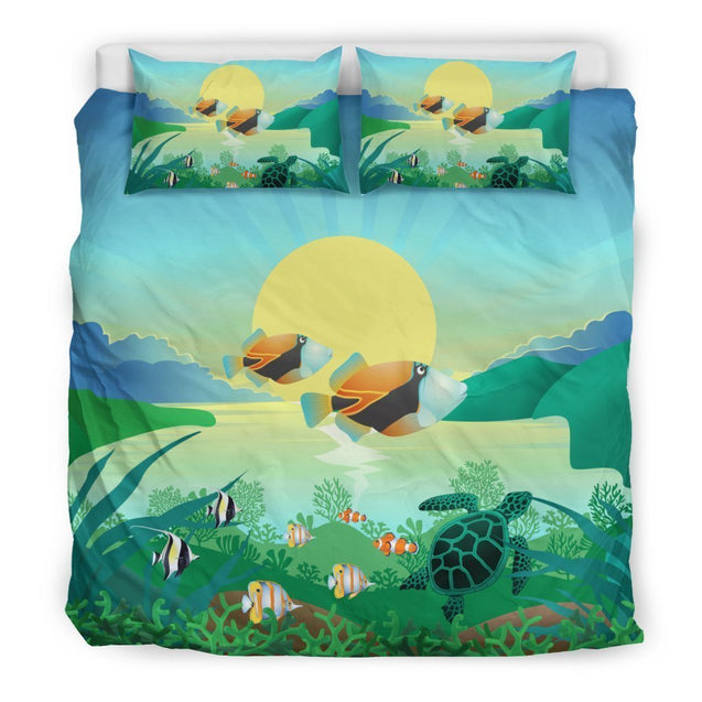 Humuhumunukunukuapua Hawaiian Bedding Set - AH - K5-BEDDING SETS-Phaethon-US King-Black-Polyester-Vibe Cosy™