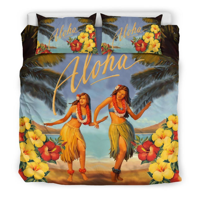 Aloha Hawaiian Bedding Set - AH - K5-BEDDING SETS-Alohawaii-US King-Black-Polyester-Vibe Cosy™