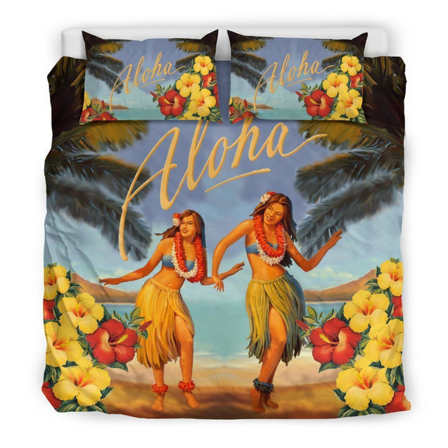 Aloha Hawaiian Bedding Set - AH - K5-BEDDING SETS-Phaethon-US King-Black-Polyester-Vibe Cosy™