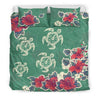 Hawaii Turtle And Colorful Hibiscus Bedding Set - AH-BEDDING SETS-Phaethon-US King-Black-Polyester-Vibe Cosy™