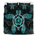 Turtle And Hibiscus Bedding Set - AH-BEDDING SETS-Phaethon-US King-Black-Polyester-Vibe Cosy™