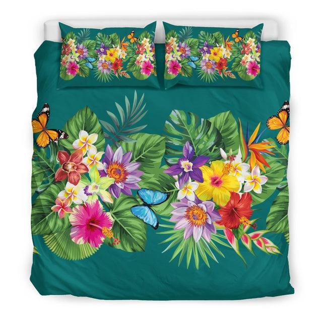 Hibiscus Bedding Set - AH-BEDDING SETS-Alohawaii-US King-Black-Polyester-Vibe Cosy™