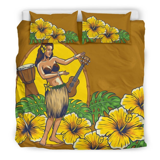 Hibiscus Bedding Set - AH-BEDDING SETS-Phaethon-US King-Black-Polyester-Vibe Cosy™