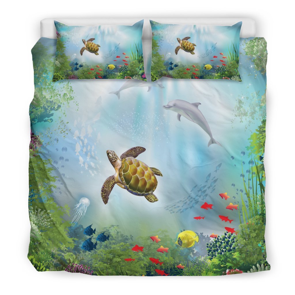 Turtle Bedding Set - AH-BEDDING SETS-Alohawaii-US King-Black-Polyester-Vibe Cosy™