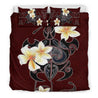 Turtle Plumeria Polynesian Bedding Set - AH-BEDDING SETS-Alohawaii-Bedding Set-US King-Black-Vibe Cosy™