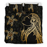 Hula Girl And Turtle Hibiscus Bedding Set - AH - J1-BEDDING SETS-Phaethon-Bedding Set-US King-Black-Vibe Cosy™