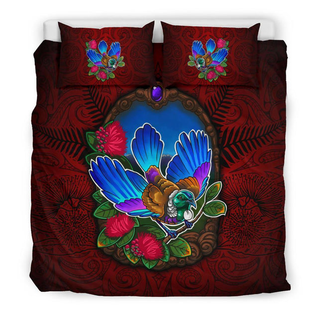 New Zealand Wonderful Tui Art Bedding Set 01 - J4-BEDDING SETS-Khanh Arts-US Queen/Full-Vibe Cosy™