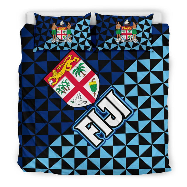 Fiji Polynesian Bedding Sets Coat Of Arms-BEDDING SETS-Khanh Arts-US Queen/Full-Vibe Cosy™