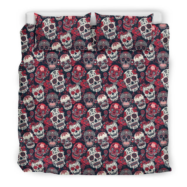 Pink Sugar Skull Bedding Set-Bedding Set-6teenth Outlet-Bedding Set - Beige - Pink Sugar Skull Bedding Set-King-Vibe Cosy™