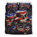 Patriotic Skulls Bedding sets NHT190402-Bedding Set-6teenth Outlet-Bedding Set - Black - Patriotic Skulls Bedding sets-Full-Vibe Cosy™