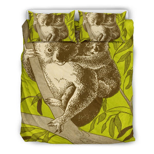 AUSTRALIA KOALA BEDDING SET 04 k7-BEDDING SETS-HP Arts-Bedding Set - Black - AUSTRALIA KOALA BEDDING SET 04 K2-Queen/Full-Vibe Cosy™