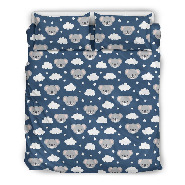 Australia Koala With The Cloud Duvet Cover K5-BEDDING SETS-HP Arts-Bedding Set - Black - Australia Koala With The Cloud Duvet Cover K5-Queen/Full-Vibe Cosy™