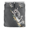 Australian bedding set- Koala Australia duvet cover NN8-BEDDING SETS-HP Arts-Bedding Set - Black - Australian bedding set- Koala Australia duvet cover black NN8-Queen/Full-Vibe Cosy™