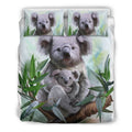 Australia bedding set- Koala Family duvet cover NN8-BEDDING SETS-HP Arts-Bedding Set - Black - Australia bedding set- Koala Family duvet cover black NN8-Queen/Full-Vibe Cosy™