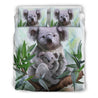 Australia bedding set- Koala Family duvet cover NN8-BEDDING SETS-HP Arts-Bedding Set - Black - Australia bedding set- Koala Family duvet cover black NN8-Queen/Full-Vibe Cosy™