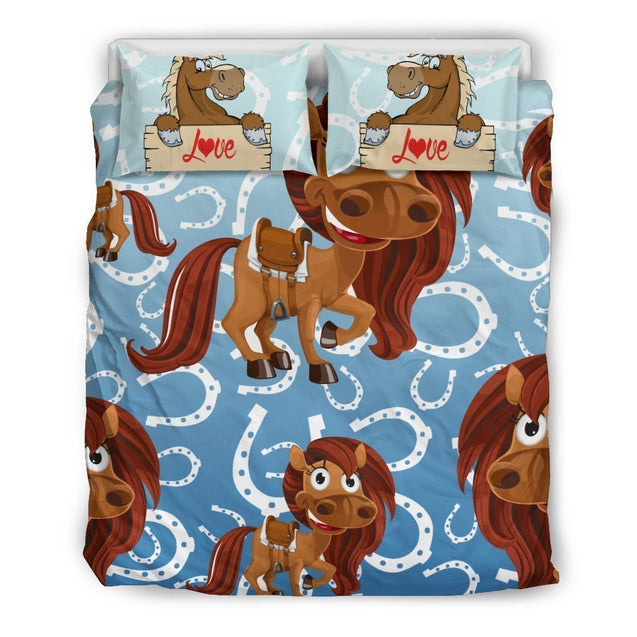 Horse Love Bedding Set-6teenth World™-Bedding Set-Queen/Full-Vibe Cosy™