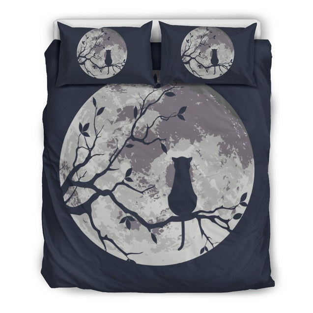 Moon And Cat Bedding Set-6teenth World™-Bedding Set-Twin-Vibe Cosy™