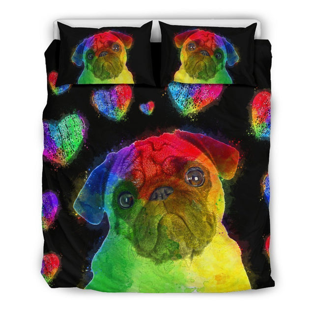Love Pug Bedding Set for Lovers of Pugs-6teenth World™-Bedding Set-US Queen/Full-Vibe Cosy™