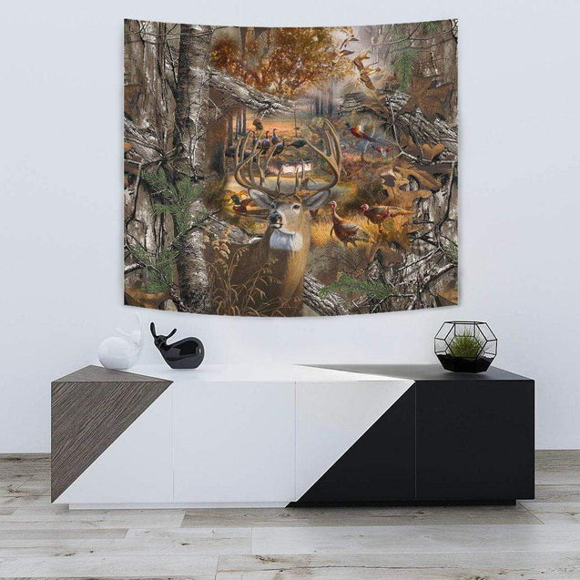 Tapestry - Hunting Camo-HP Arts-Wall Tapestry - Tapestry - Hunting Camo-Small 60" x 51"-Vibe Cosy™