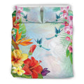 Hawaii Hibiscus And Plumeria Bedding Set - AH-BEDDING SETS-Phaethon-US Queen/Full-Black-Black-Vibe Cosy™