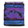 Dolphin Hawaiian Bedding Set - AH-BEDDING SETS-Phaethon-US Queen/Full-Black-Polyester-Vibe Cosy™