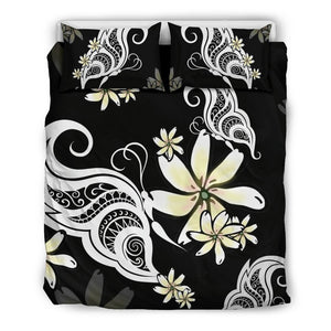 Hawaii Butterfly Bedding Set - AH-BEDDING SETS-Phaethon-US Queen/Full-Black-Polyester-Vibe Cosy™