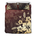 Hawaii Golden Hibiscus Bedding Set - AH-BEDDING SETS-Alohawaii-US Queen/Full-Black-Polyester-Vibe Cosy™