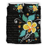 Aloha Plumeria Bedding Set - AH-BEDDING SETS-Phaethon-US Queen/Full-Black-Polyester-Vibe Cosy™