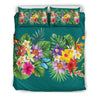 Hibiscus Bedding Set - AH-BEDDING SETS-Phaethon-US Queen/Full-Black-Polyester-Vibe Cosy™