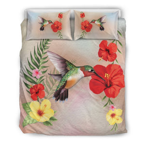 Hibiscus Bedding Set - AH-BEDDING SETS-Phaethon-US Queen/Full-Black-Polyester-Vibe Cosy™