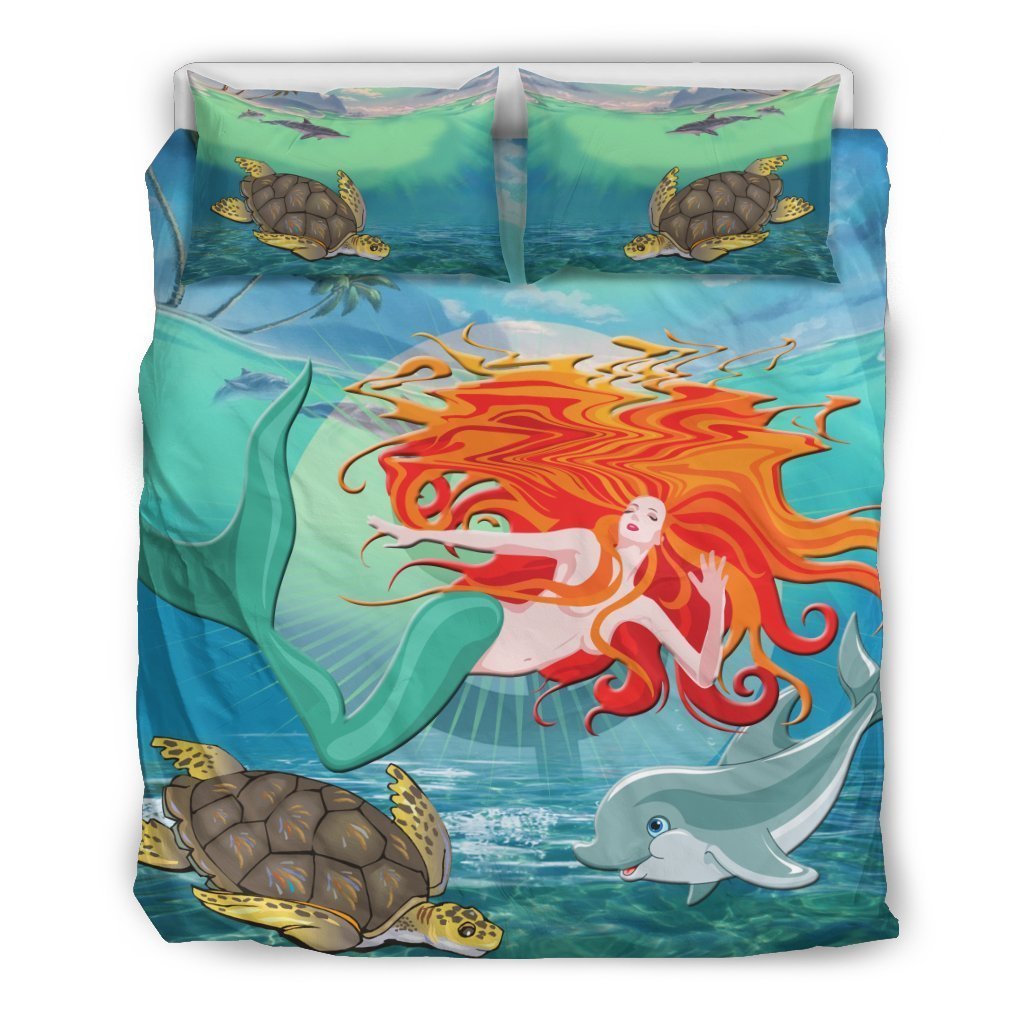 Mermaid Bedding Set - AH-BEDDING SETS-Phaethon-US Queen/Full-Black-Polyester-Vibe Cosy™